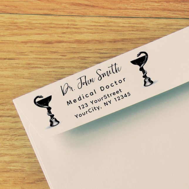 Tampon Auto-encreur Médicale Snake Bowl Hygieia Script Adresse de reto (Créateur téléchargé)