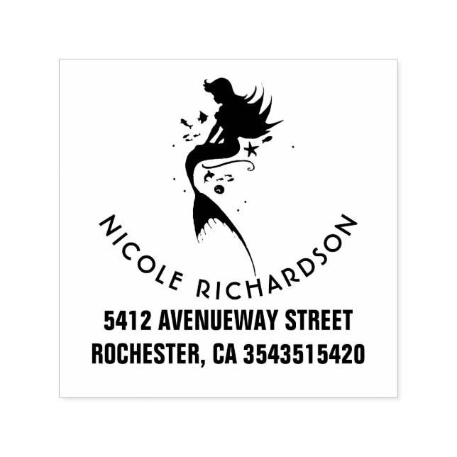 Tampon Auto-encreur Mermaid Under the Sea Beach Celebration (Design)