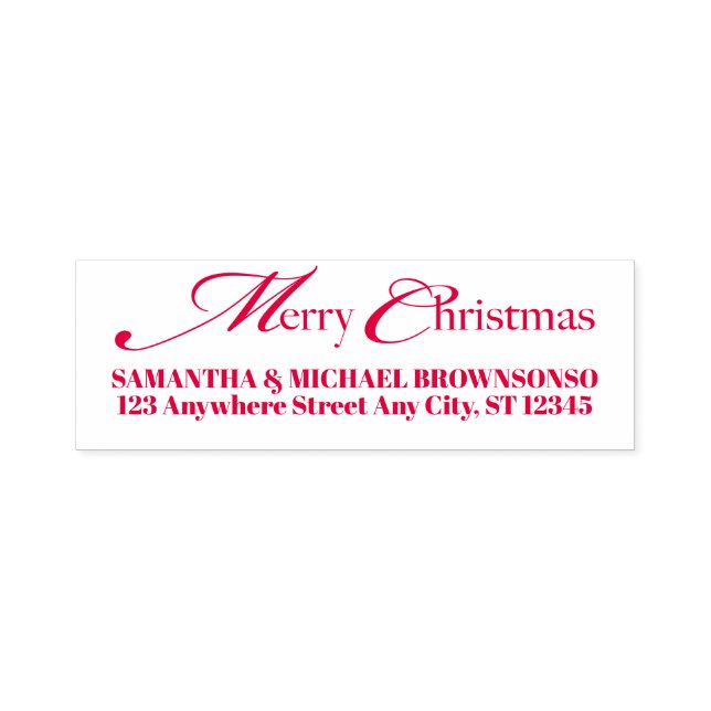 Tampon Auto-encreur Merry Christmas Family Name Address (Design)