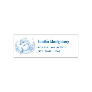 Tampon Auto-encreur Mignonne Dolphin Sea Creator Adresse