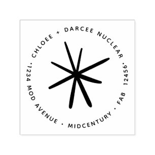 Tampon Auto-encreur Mini-siècle moderne minimaliste nucléaire atomique