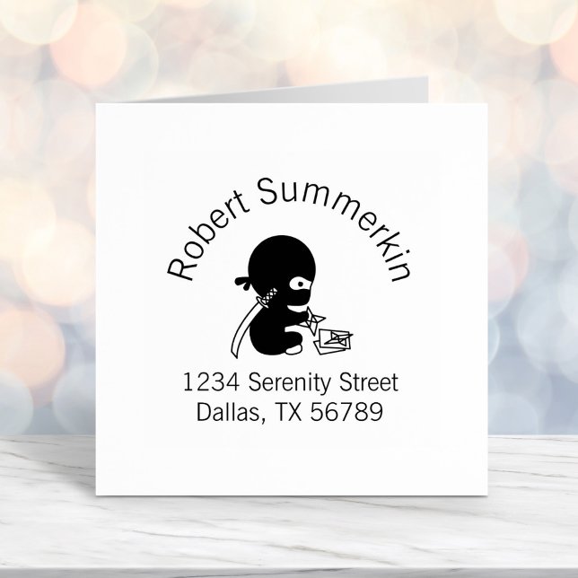 Tampon Auto-encreur Minuscule Ninja plié Origami Star Adresse 3 (Créateur téléchargé)