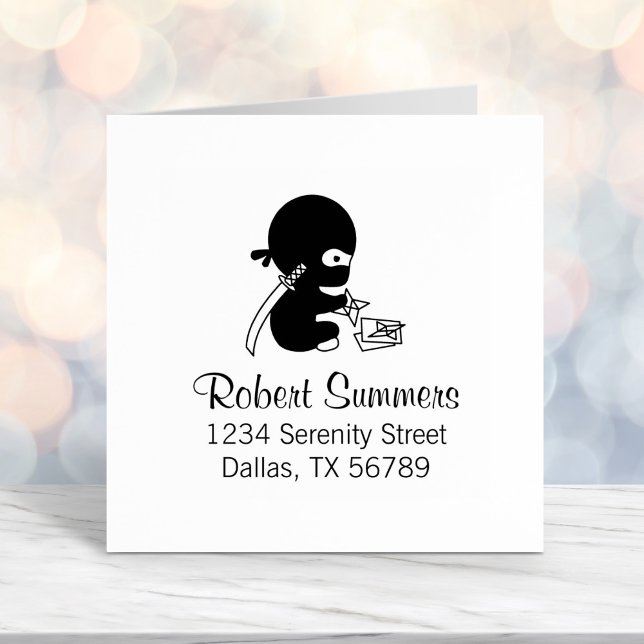 Tampon Auto-encreur Minuscule Ninja plié Origami Star Adresse 4 (Créateur téléchargé)