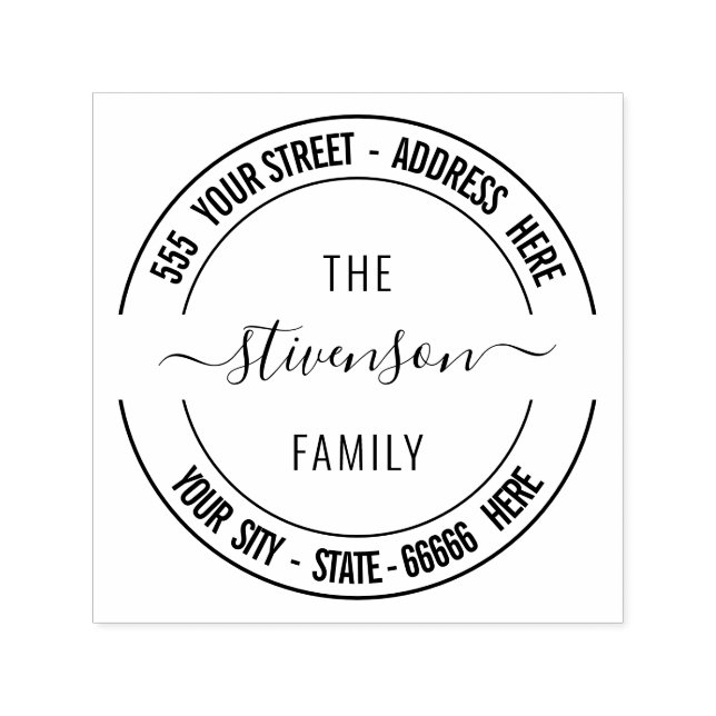 Tampon Auto-encreur Modèle d'auto-intégration d'adresses personnalisée (Design)