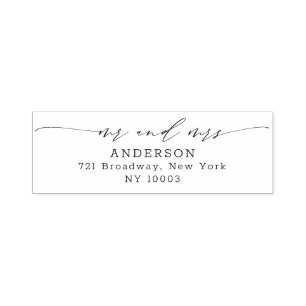 Tampon Auto-encreur Modern Chic Script Calligraphic Script Retour Adre