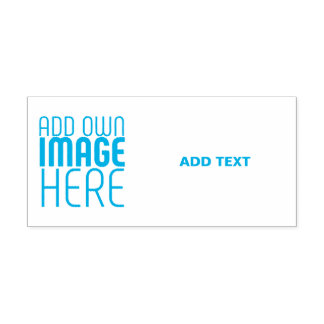 TAMPON AUTO-ENCREUR  MODERN EDITABLE IMAGE TEXT TEMPLATE LIGHT BLUE