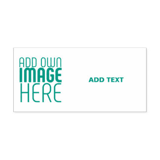 TAMPON AUTO-ENCREUR  MODERN EDITABLE IMAGE TEXT TEMPLATE TEAL GREEN