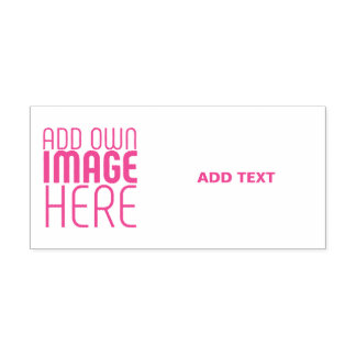 TAMPON AUTO-ENCREUR  MODERN EDITABLE WHITE IMAGE TEXT TEMPLATE FUSCHIA