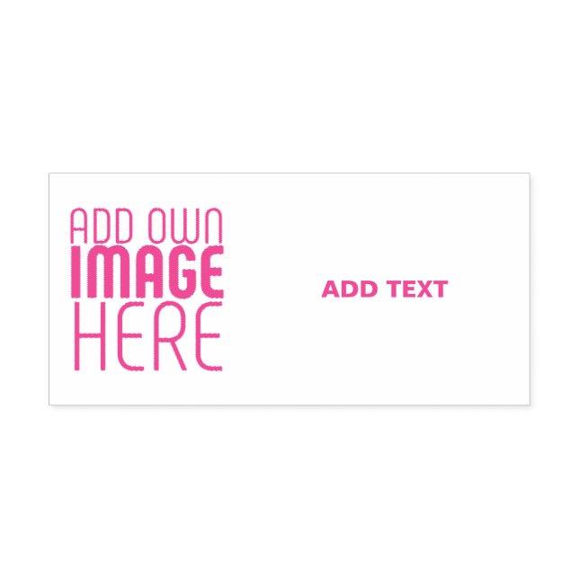TAMPON AUTO-ENCREUR  MODERN EDITABLE WHITE IMAGE TEXT TEMPLATE FUSCHIA (Design)