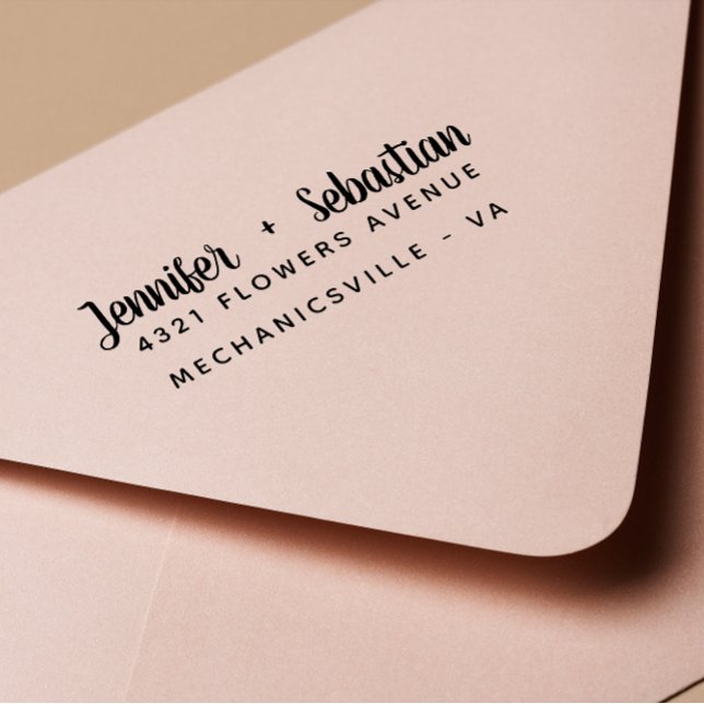 Tampon Auto-encreur Modern Hand Written Calligraphy script wedding (Créateur téléchargé)