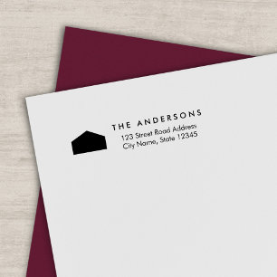 Tampon Auto-encreur Modern House Nom de famille Adresse de retour