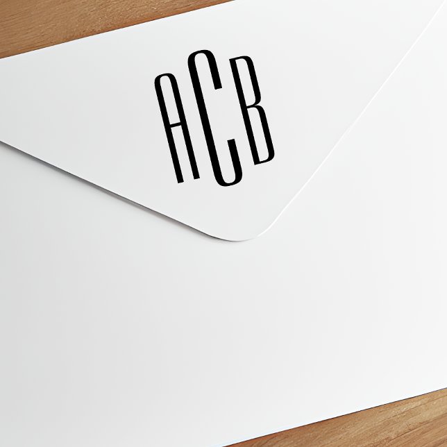 Tampon Auto-encreur Modern Minimalist Simple Three Letter Monogram (Créateur téléchargé)