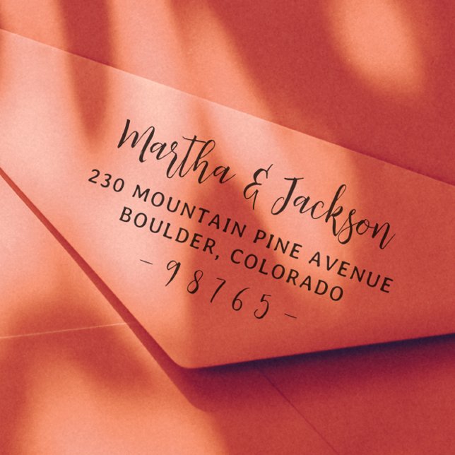 Tampon Auto-encreur Modern Rustic Couple Names Mariage Adresse de reto (Créateur téléchargé)