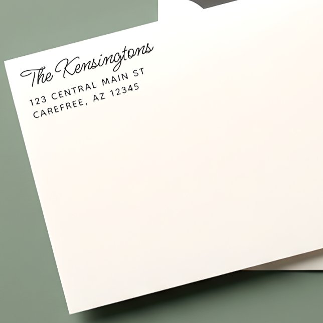 Tampon Auto-encreur Modern Script Family Name Return Address (Créateur téléchargé)