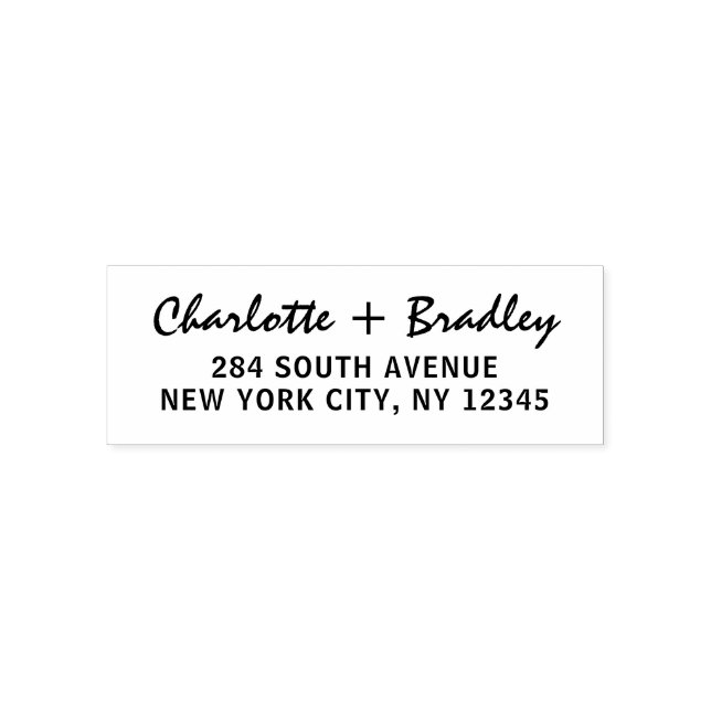 Tampon Auto-encreur Modern Script Professional Adresse de retour perso (Design)