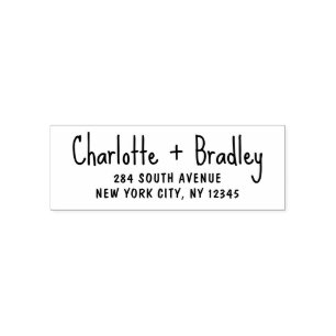 Tampon Auto-encreur Modern Script Professional Adresse de retour perso