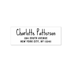 Tampon Auto-encreur Modern Script Professional Adresse de retour perso