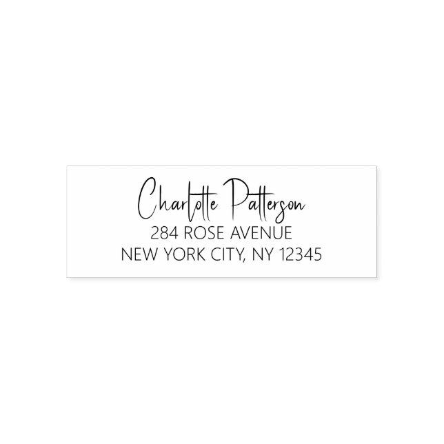 Tampon Auto-encreur Modern Script Professional Adresse de retour perso (Design)