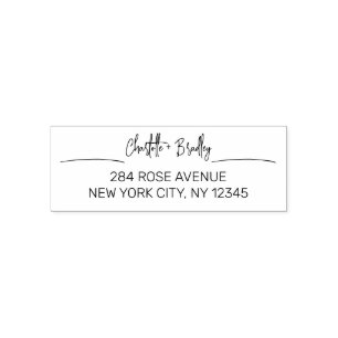 Tampon Auto-encreur Modern Script Professional Adresse de retour perso