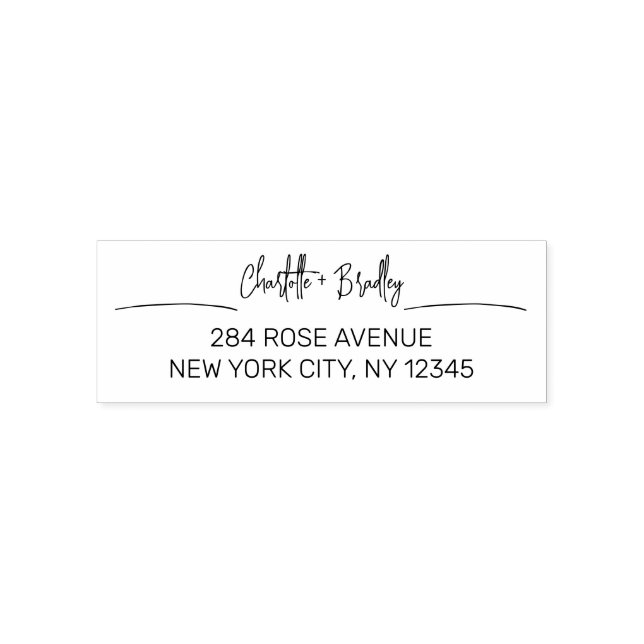 Tampon Auto-encreur Modern Script Professional Adresse de retour perso (Design)