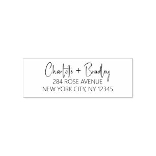 Tampon Auto-encreur Modern Script Professional Adresse de retour perso