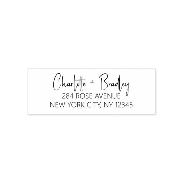 Tampon Auto-encreur Modern Script Professional Adresse de retour perso (Design)