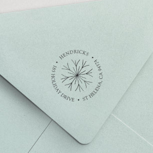 Tampon Auto-encreur Modern Snowflake Holiday Adresse de retour