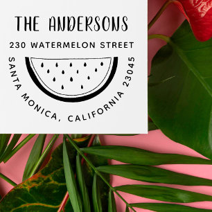 Tampon Auto-encreur Modern Watermelon Nom de famille Round Return Adre
