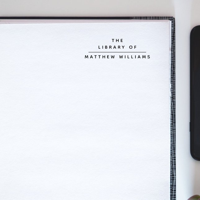 Tampon Auto-encreur Moderne Élégant Simple De La Bibliothèque De Livre (Créateur téléchargé)