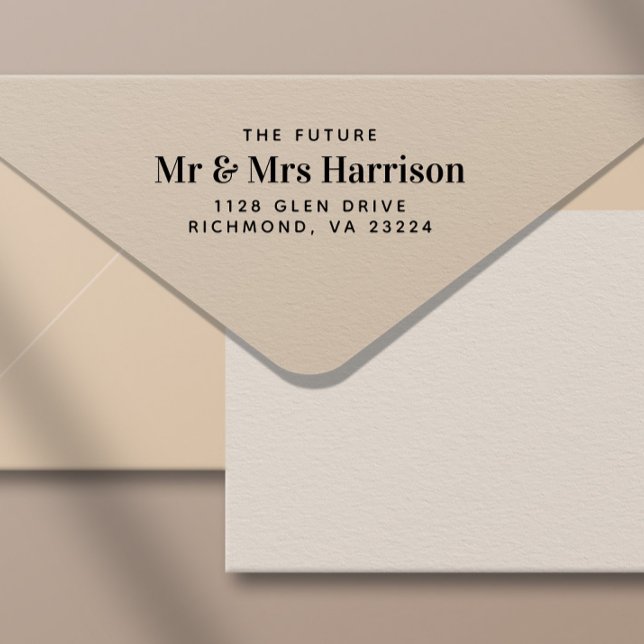 Tampon Auto-encreur Moderne L'Avenir M. Mme Allocution de retour (Créateur téléchargé)