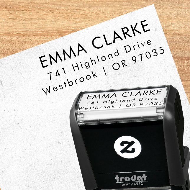 Tampon auto-encreur moderne sans serif d'adresse d (Créateur téléchargé)