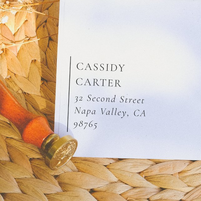 Tampon Auto-encreur Moins de typographie moderne Nom et adresse de ret (Créateur téléchargé)