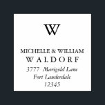 Tampon Auto-encreur Monogram Berry Laurel Branches Adresse de retour<br><div class="desc">Ajoutez une touche d'élégance à toutes vos cartes, invitations et correspondance avec notre timbre d'adresse de retour monogramme. Le design comprend votre monogramme entouré d'une illustration de branches de laurier botanique, avec vos noms, nom de famille et adresse de retour en dessous. Pour une demande personnalisée, veuillez nous contacter à...</div>