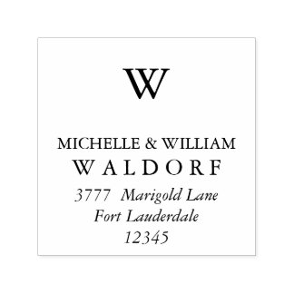 Tampon Auto-encreur Monogram Berry Laurel Branches Adresse de retour