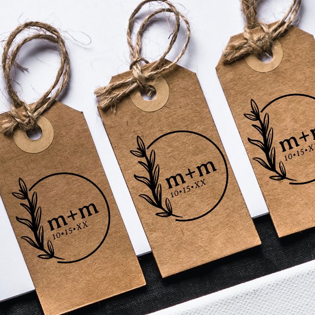 Tampon Auto-encreur Monogramme botanique de mariée et de chambre maria (Créateur téléchargé)