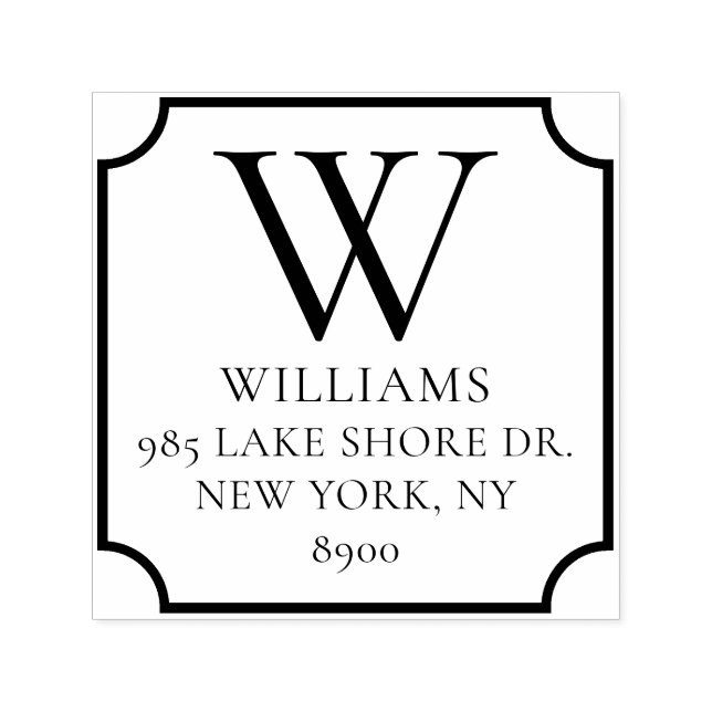 Tampon Auto-encreur Monogramme de famille classique personnalisé (Design)