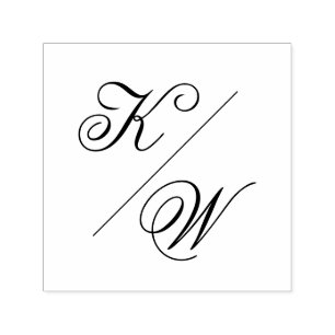 Tampon Auto-encreur Monogramme de Mariage de typographie simple et cla