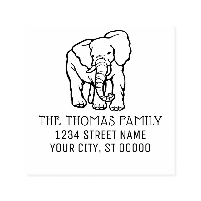 Tampon Auto-encreur Monogramme de nom d'adresse de retour d'art de lig (Design)