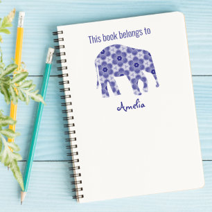 Tampon Auto-encreur Monogramme Elephant Ce Livre Appartient À