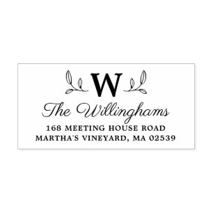 Tampon Auto-encreur Monogramme Feuille botanique