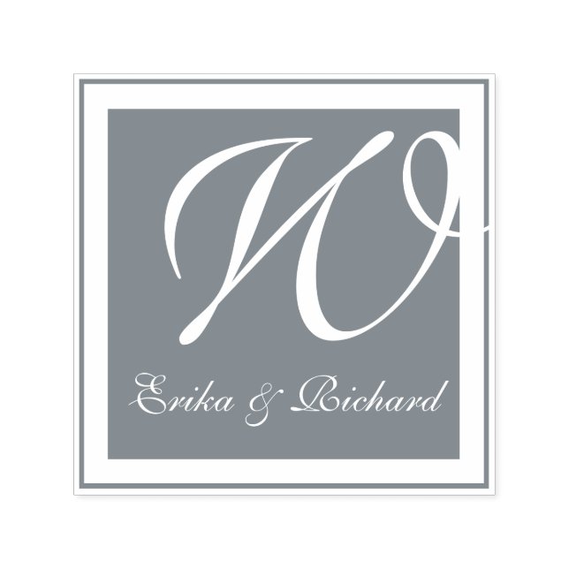 Tampon Auto-encreur Monogramme Gris (Design)
