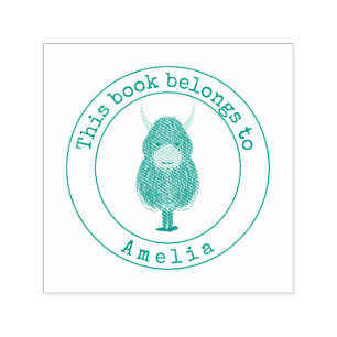 Tampon Auto-encreur Monogramme Highland Vache Cette plaque