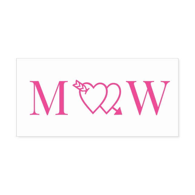 Tampon Auto-encreur Monogramme Initiale Couple 2 Cœurs Doubles Travers (Design)