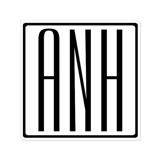 Tampon Auto-encreur Monogramme Initiales 3 Moderne Gras (Design)