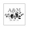 Monogramme Mariage en fleur rose