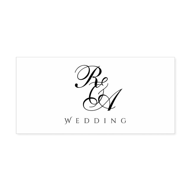 Tampon Auto-encreur Monogramme Mariage romantique (Design)