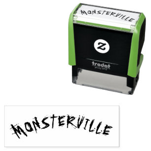 TAMPON AUTO-ENCREUR " MONSTERVILLE " HALLOWEEN HORROR AMUSANT MONSTER
