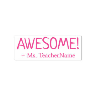 Tampon Auto-encreur Motivation "AWESOME !" + Nom Tutor Timbre en caout