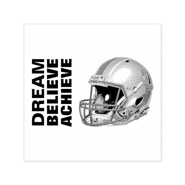 Tampon Auto-encreur Motivational Dream Believe Achieve Football (Design)