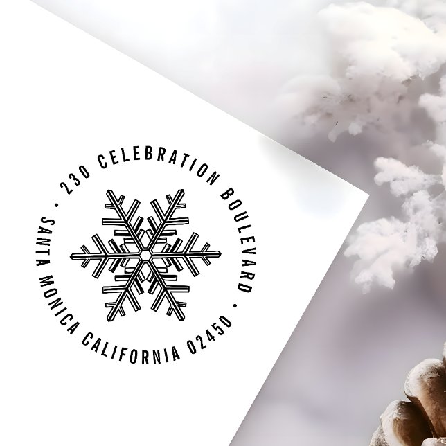 Tampon Auto-encreur Motoneige de Noël d'hiver moderne Adresse de retou (Créateur téléchargé)